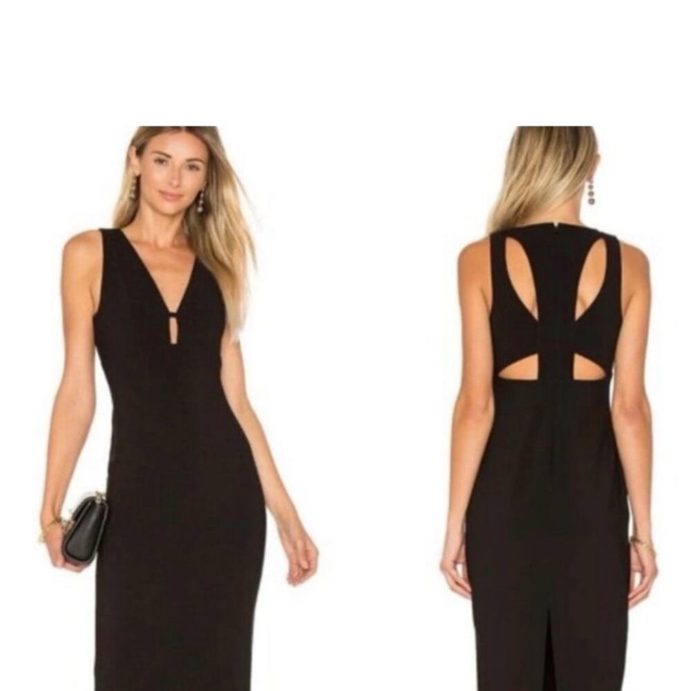 Likely Albury Cutout Cocktail Black Sleeveless Dress